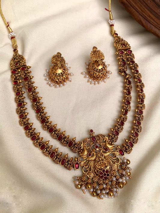 Peacock design 2 layer necklace(N-15)