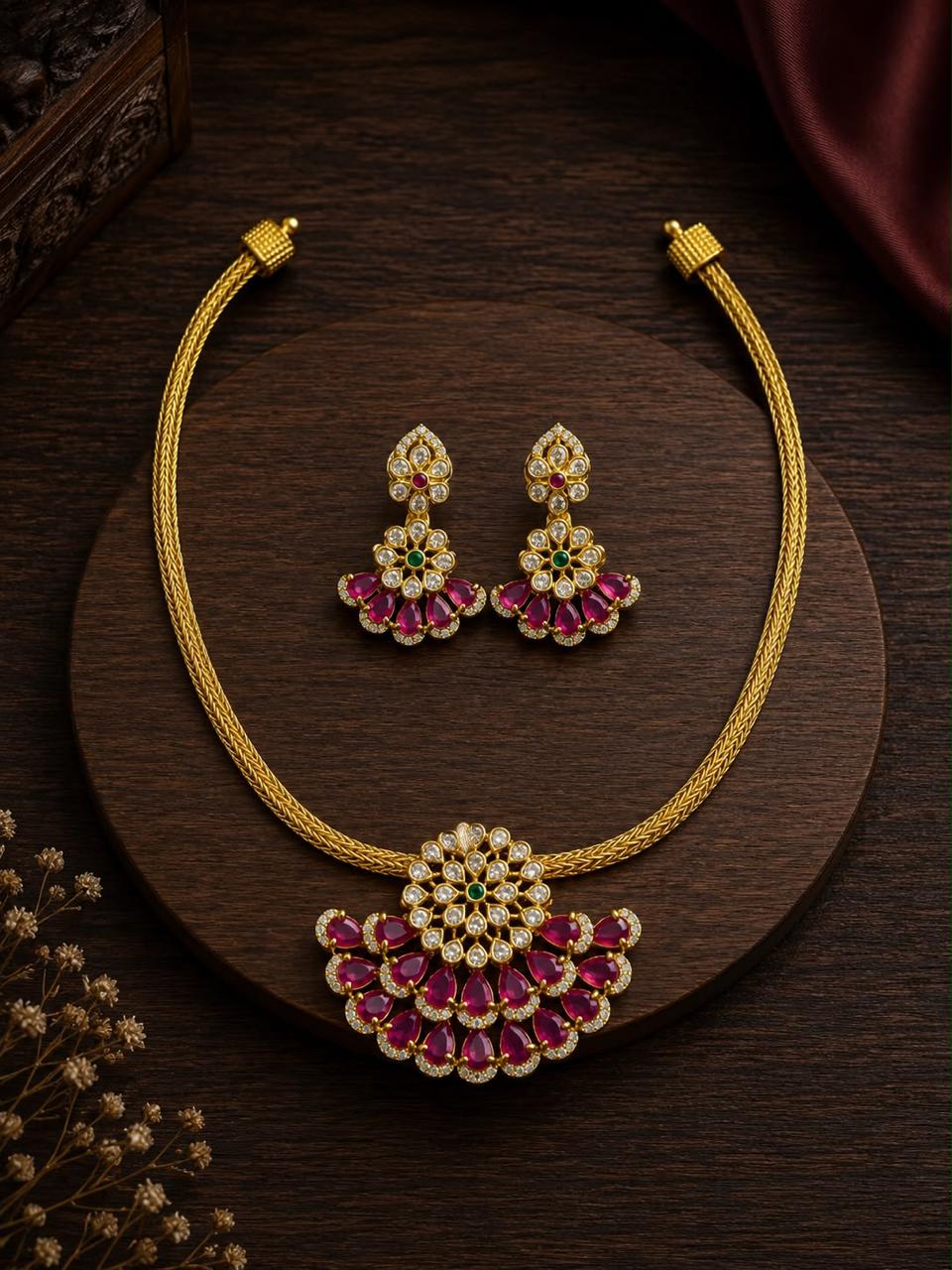 Ruby stone necklace