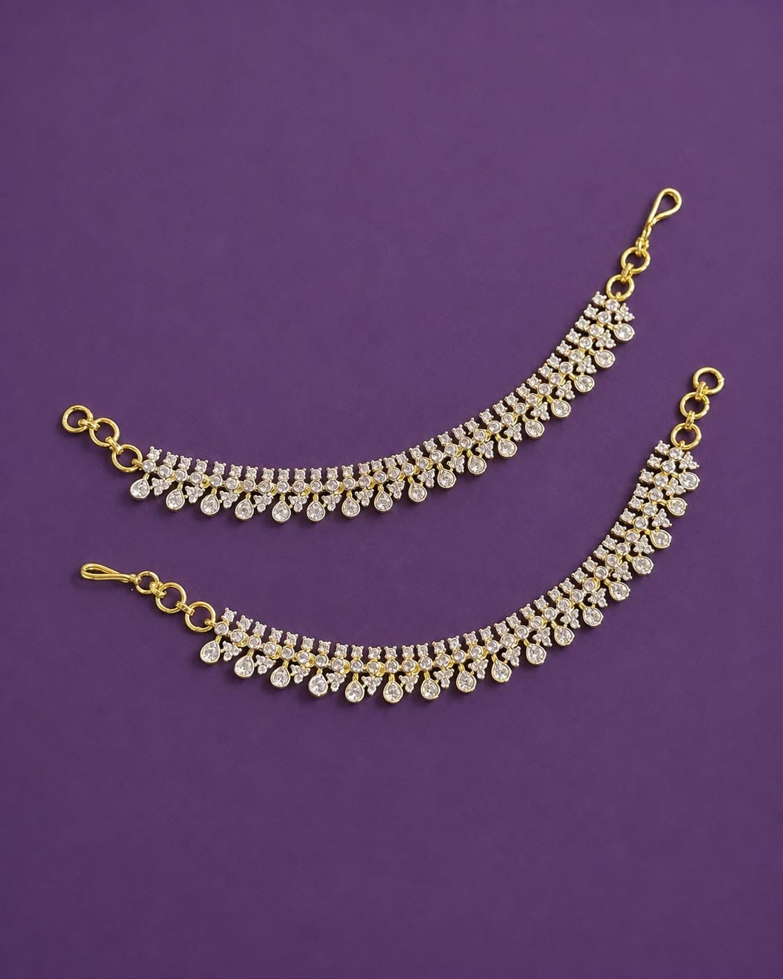 White stone ear chain