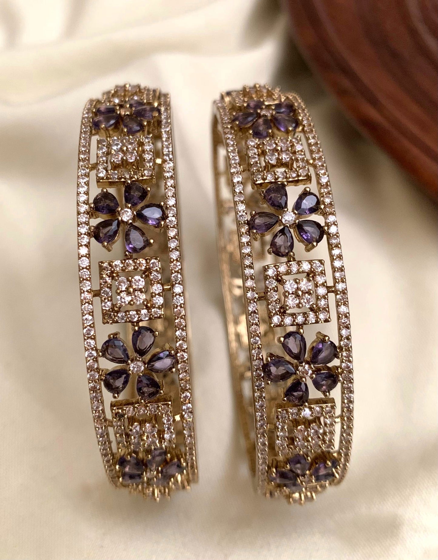 AD stone flower bangles (BA-25)