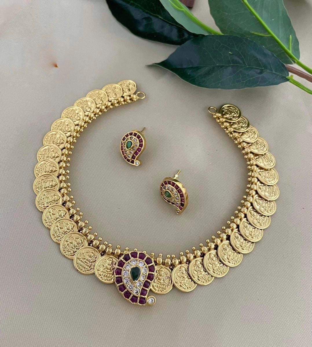 Mango with coin design necklace(N-25)