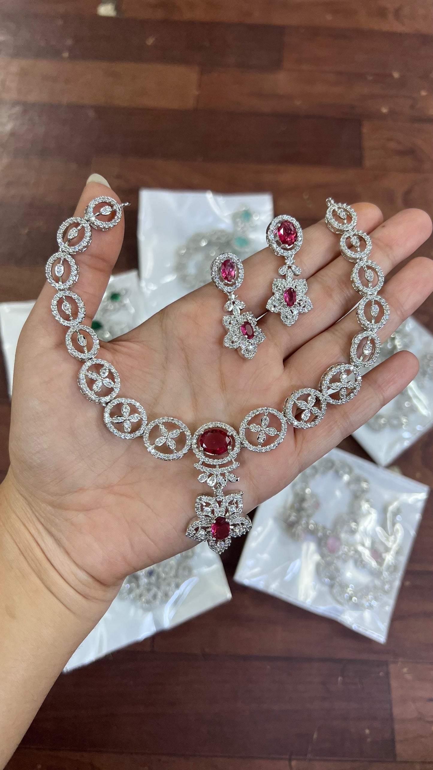 White stone necklace
