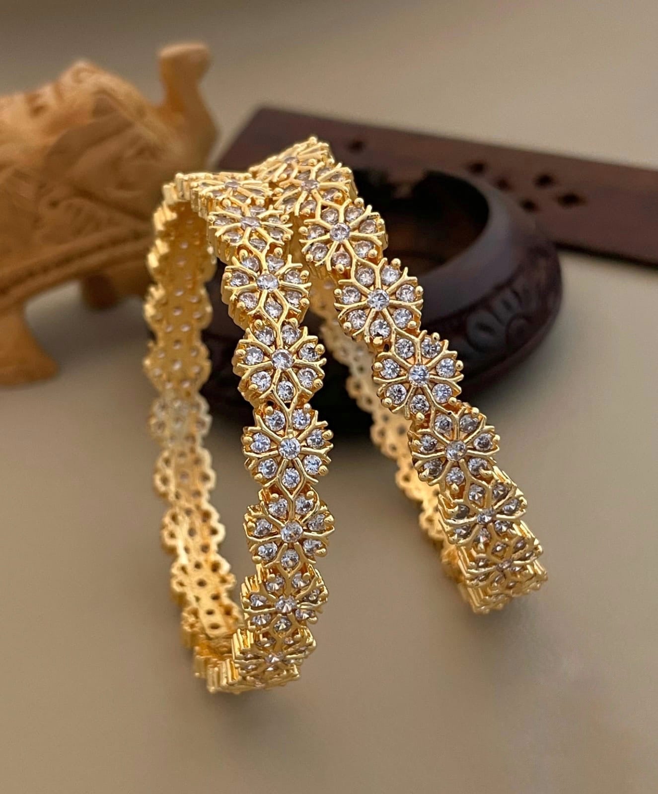 White flower bangles (BA-21)