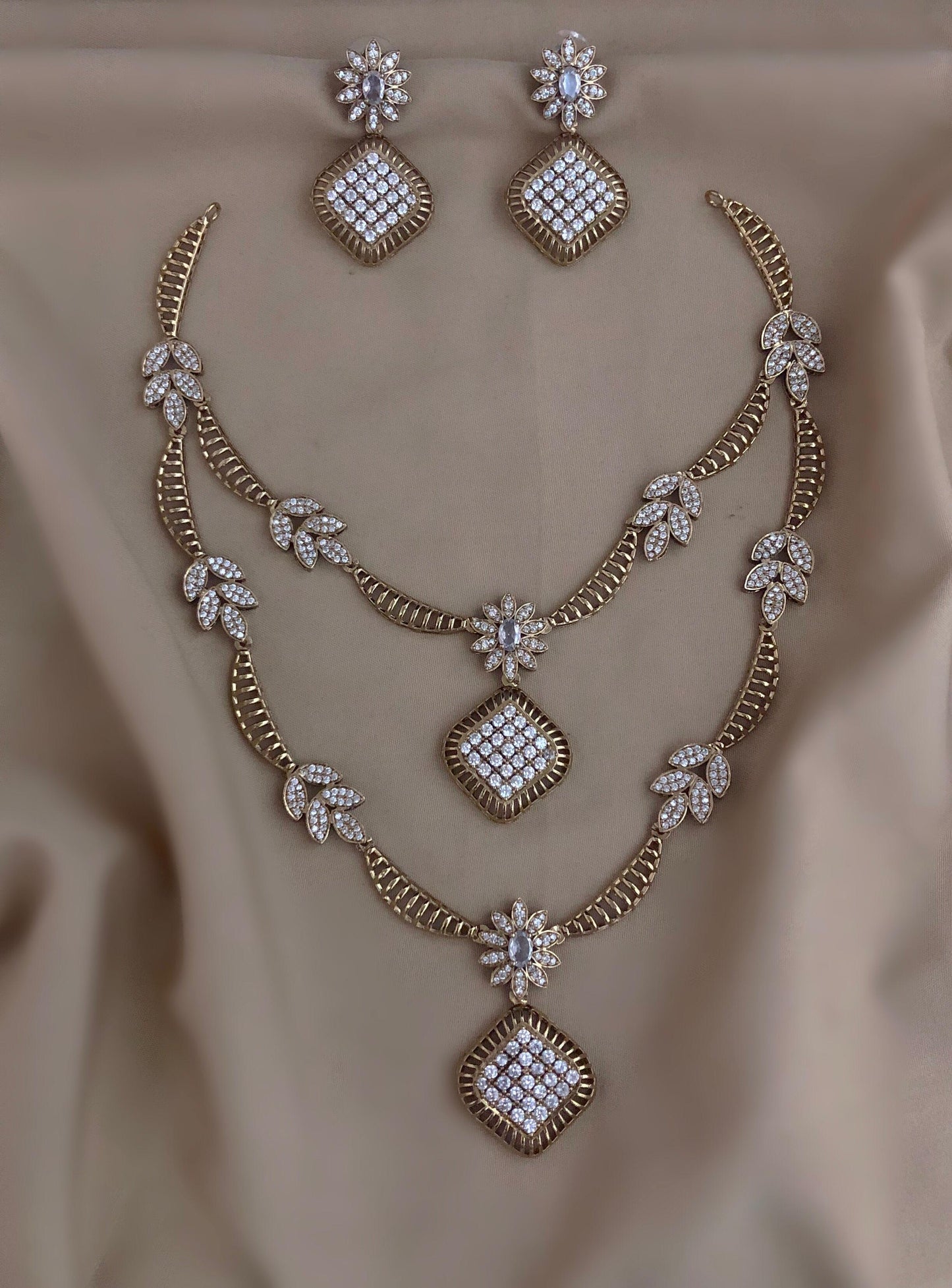 double layer moon necklace (DR-48)