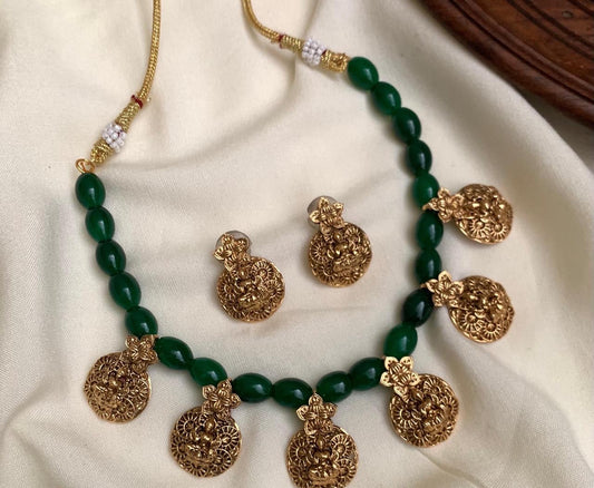 Green beads necklace (N-89)