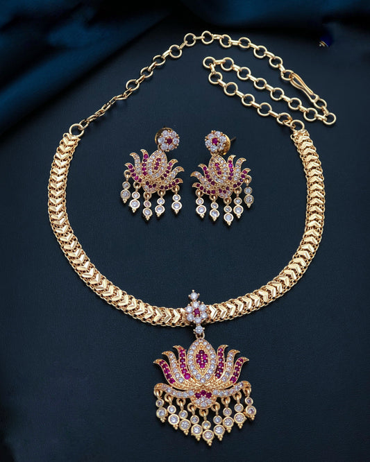 Lotus micro plated necklace