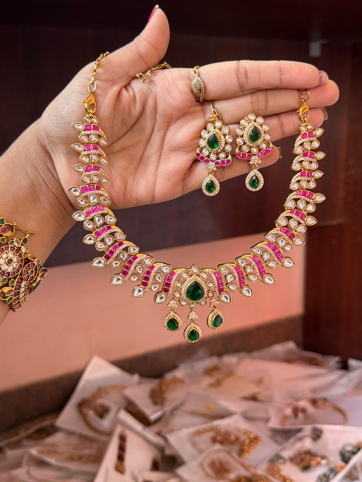 Preamium jadau necklace