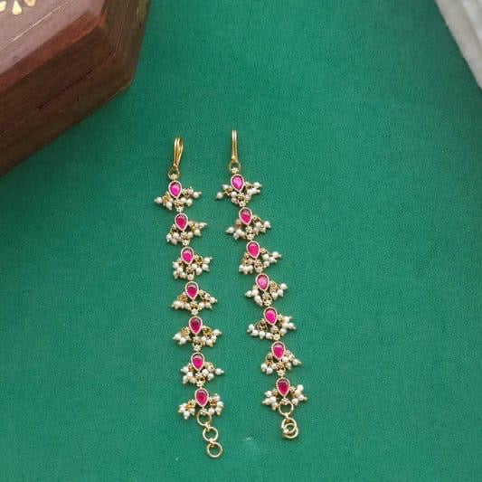 Jadau ear chain