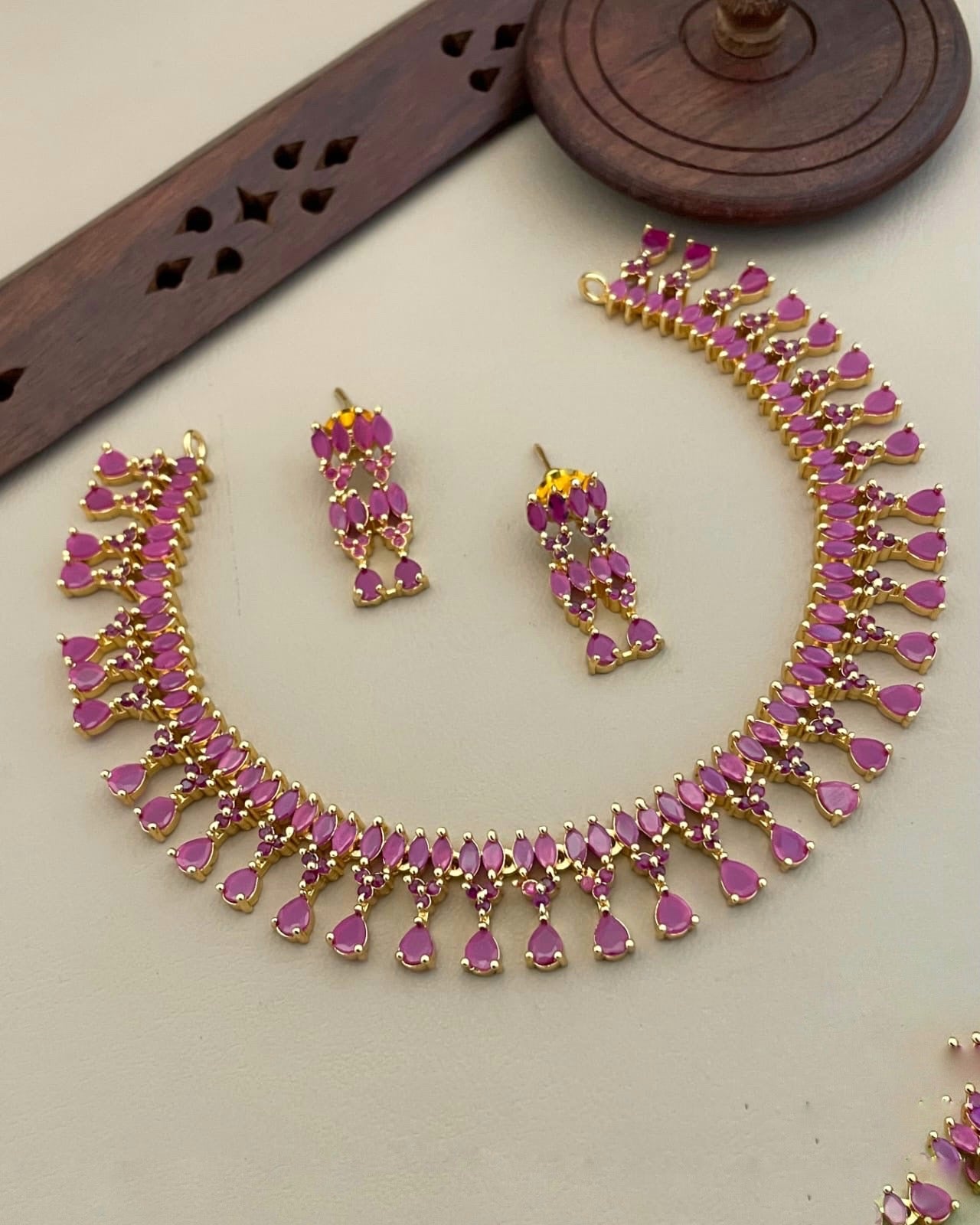 Color stone necklace(N-26)