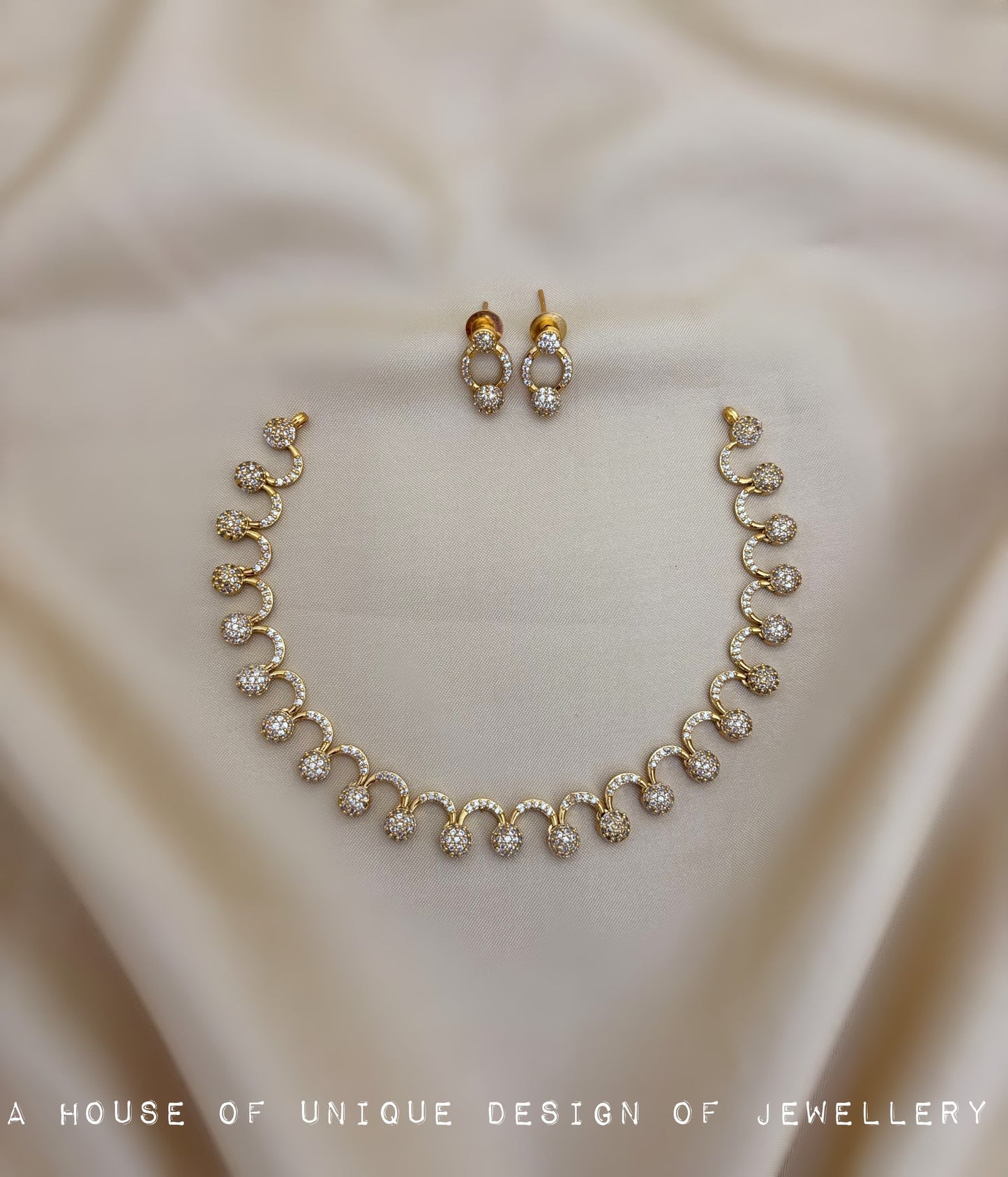 Stone moon necklace