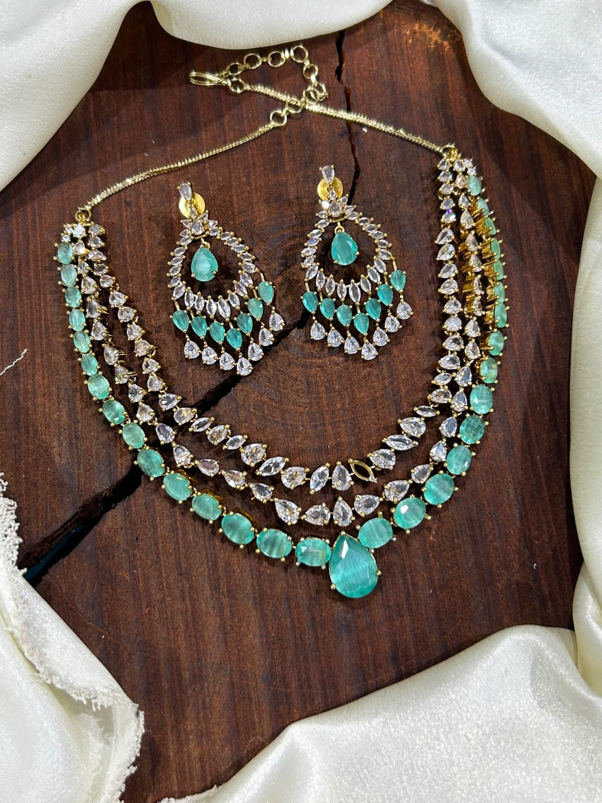 3 layer stone necklace