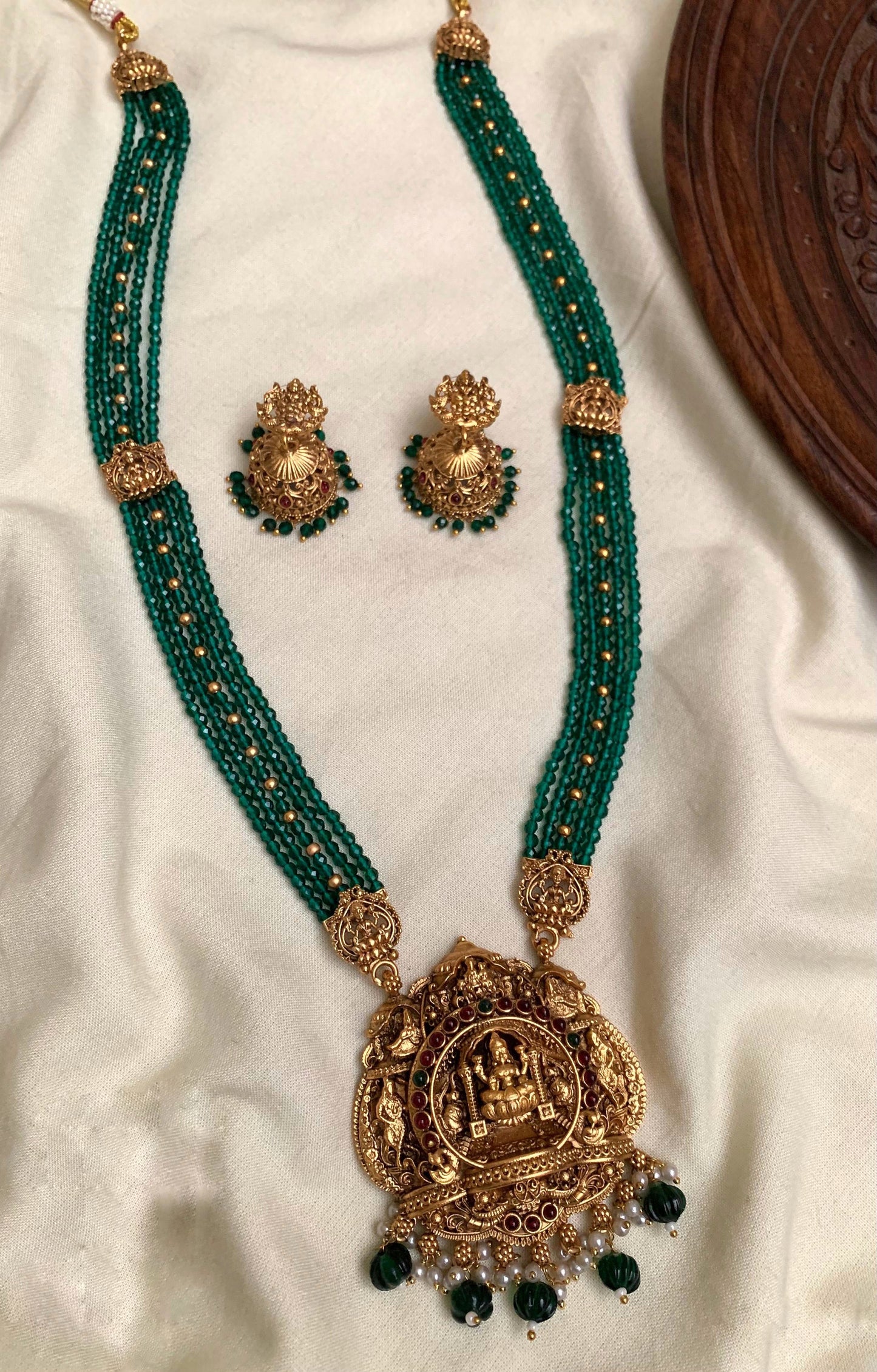 Beads haram with Lakshmi pendent(HA-2)